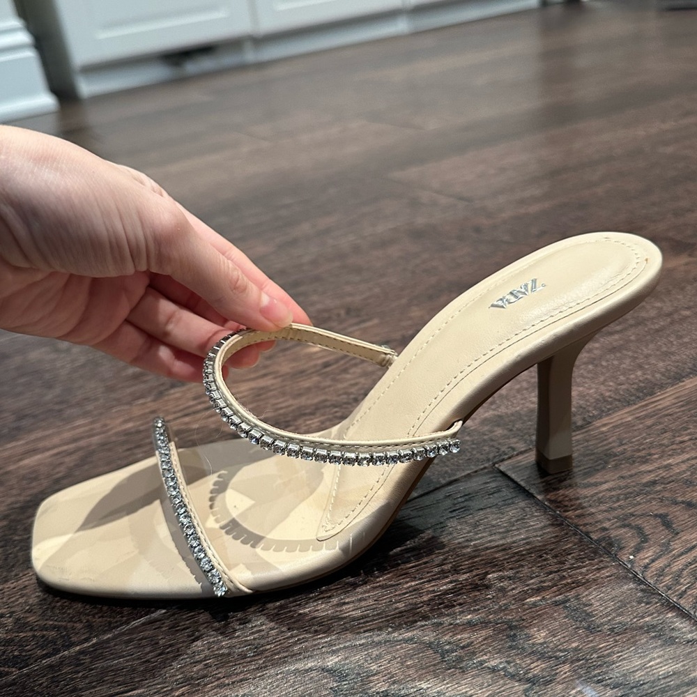 Zara rhinestone sparkly strappy heel